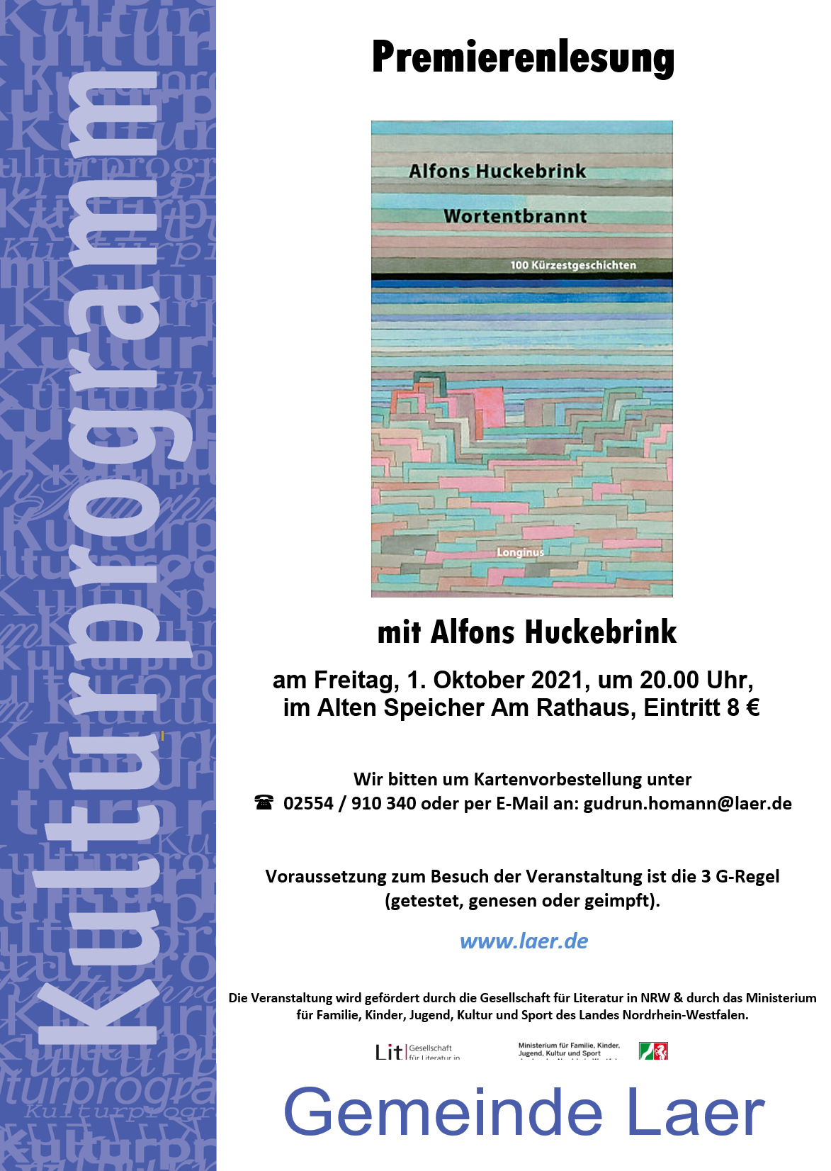 Premierenlesung - Alfons Huckebrink - Wortentbrannt